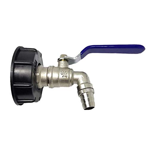 ACAMPTAR IBC Tank Tap, Tote Tank Drain 3/4 Inch Thread Replacement Valve Fitting Parts, S60X6 Faucet Type Valve to Copper Garden Tap Fitting