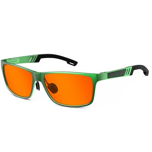 ANYLUV Blue Light Blocking Glasses Men Computer Gaming Blue Screen Mens Blue Light Blocker Glasses Rectangle Metal frame UV400 Orange Lens by ANYLUV - Used condition - CA$24.78