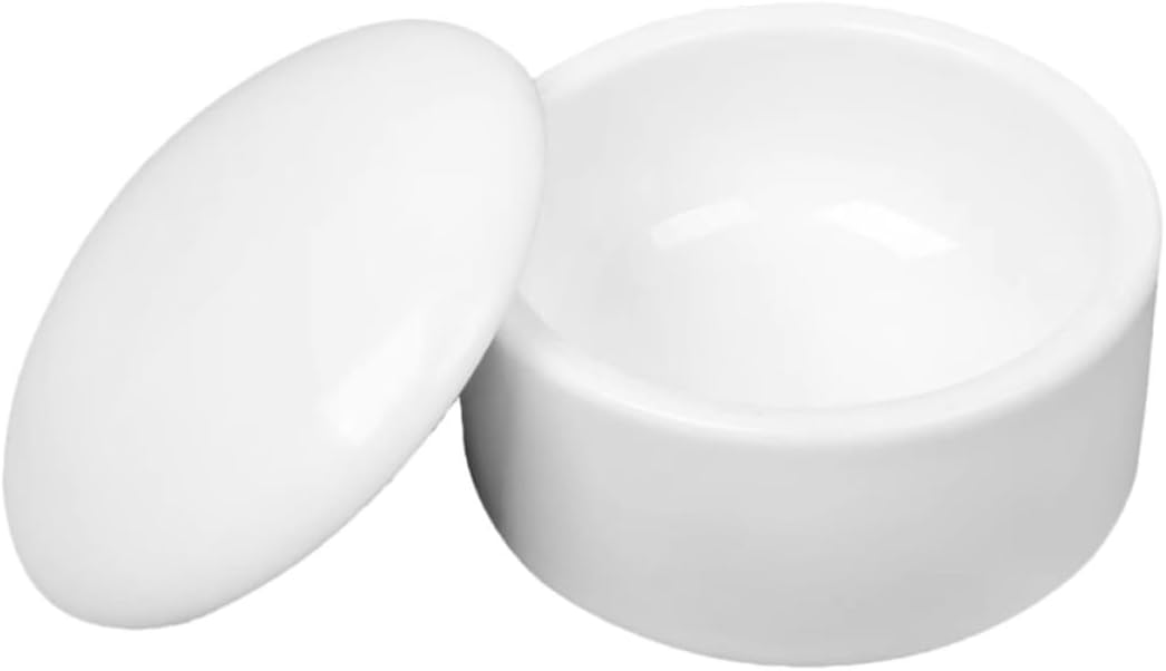 MAGICLULU Lidded Ceramic Chinese Inkslab for Writing and Ink Grinding, Lightweight White Inkstone with Creative Appearance, Sauce Dish for Calligraphers and Beginners