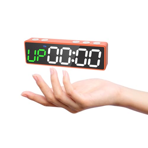 Ousmile Gym Timer, Tragbare Mini Countdown Zähler LED, Starker Magnet, Intervall-Timer für Workout, Stoppuhr mit Eingebauter Leistungsstarker Batterie, 12/24H Digital Uhr für Home/Gym/Brettspiel