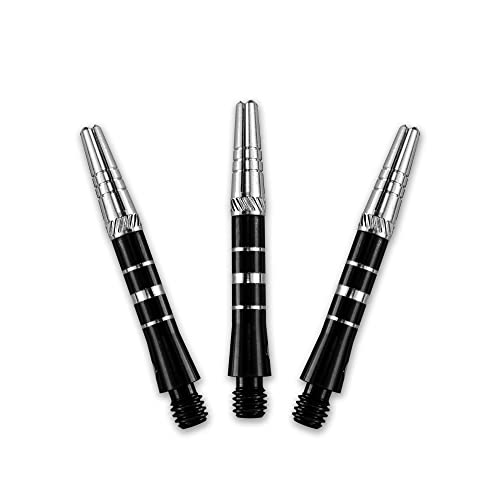 Dart World Top Spin Shaft - Precision Dart Flight System for Enhanced Accuracy, Control in Professional, Tournament Darts Matches, Durable, Aerodynamic, Customizable Dart Accessory - Black (Short)