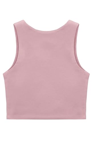 Image of Lilax Girls' Double Lined Sleeveless Basic Crop Tank Top