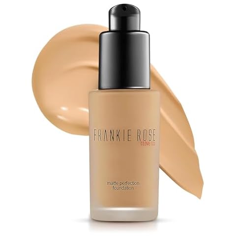 Frankie Rose Cosmetics Matte Perfection Foundation Makeup – Long-Lasting, Hydrating Foundation for Semi-Matte Finish - Full Coverage for All Skin Types - (Olive) 1.0 US fl oz / 30 ml Cover