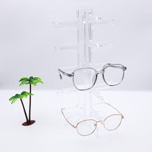 2 Stück Sonnenbrillen Halter Brillenständer Kann 5 Paare Halten Sonnenbrille Display,Wiederverwendbar Gelten für AufbewahrungSonnenbrillen, Planspiegel,Myopia-Brillen(Transparent)