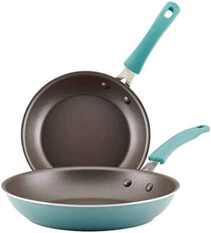 Rachael Ray Cook + Create Nonstick Frying Pans/Skillet Set, 9.5 Inch and 11.75 Inch, Agave Blue - Thumbnail 2