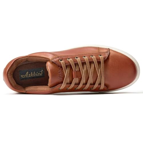 Image of Arkbird Casual Sneakers, Breathable Lace-Up Leather Walking Shoes Comfortable Fashion Sneakers for Men Daily Work