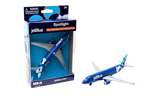 Daron jetBlue Airlines A320neo Spotlight Livery 1/100 Die-Cast Metal Single Plane Collectible Airplane Toy with Plastic Parts Ages 3+