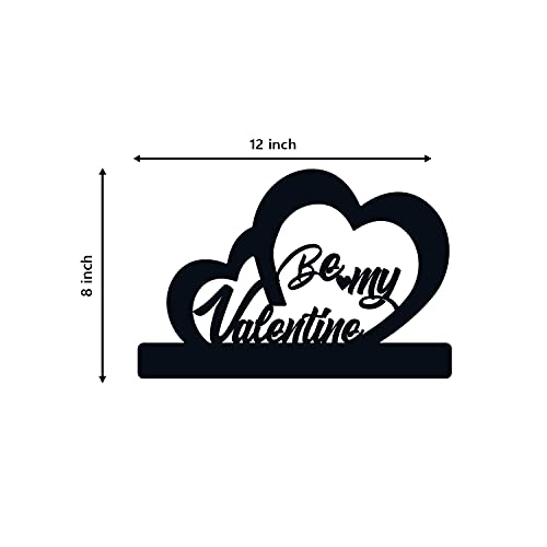 Image of eCraftIndia Be My Valentine Love Heart Wooden Wall Decor for Living Room Bedroom Home Wall Decor Items Wall Art for Home Decor Valentine Gift for Girlfriend Boyfriend Husband Wife Valentine Decoration