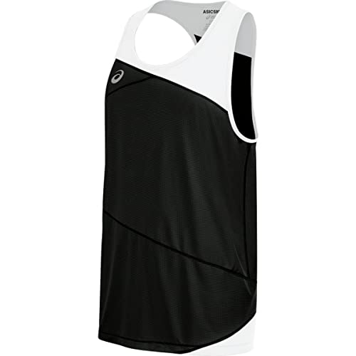 ASICS Men's Gunlap Singlet, Black/White, Small