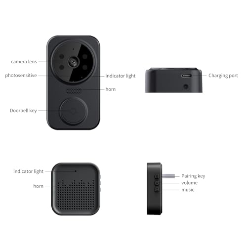 Hosioe Tuya Smart Video Campainha sem fio Câmera HD PIR Detecção de Movimento Alarme IR Campainha de