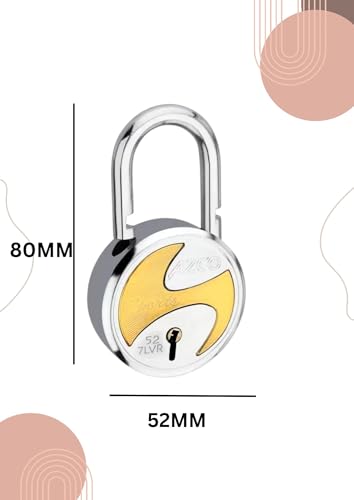 Image of Azco Round Locks Multiple Keys Padlocks 52mm 65mm Steel Levers Double Locking, Strong Hardened Shackle Lock and Key for Home Door Shutter Shop Office Main Gate (6 Keys Sport 50mm Pack of 1)