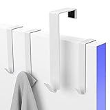 MDCASA Türhaken Edelstahl - bis 3,5cm Türfalz - 4 Stück - Kleiderhaken über Tür - Fensterhaken Deko - Garderoben-Haken – Handtuchhalter (Weiß)