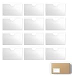Lot de 12 Porte Carte Handicapé pour Pare-Brise - Étuis Autocollants Transparent de 10 x 6 cm - pour Cartes de Stationnement, Permis de Conduire et Cartes de Handicap - Facilité et Sécurité Maximale