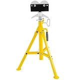 VEVOR 0.5-12 inch Roller Pipe Stand Adjustable Height 32'-55' Pipe 2500Lb Capacity Jack Stands Folding Portable High Folding Pipe Stand with Roller Head Fold A Trailer Jacks