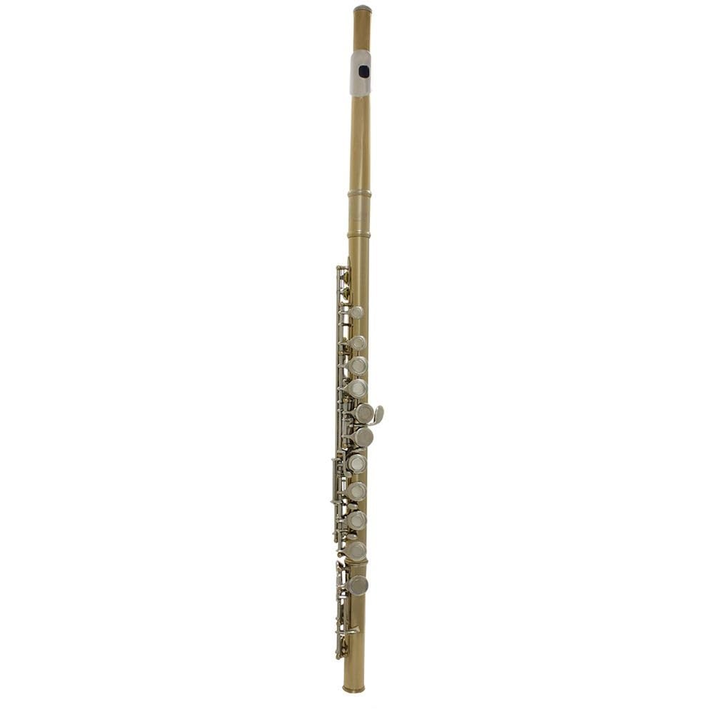 Flauta de 16 teclas con llaves plateadas en oro, flauta con boquilla cuadrada, cuerpo de tubo de cobre blanco, tecnología de oro pintado, tono redondo y sensación cómoda, adecuada for principiantes y