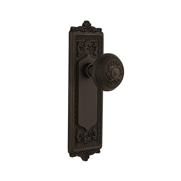 Nostalgic Warehouse 704145 Plate with Egg & Dart Knob, Oil Rubbed Bronze, Privacy-2.375