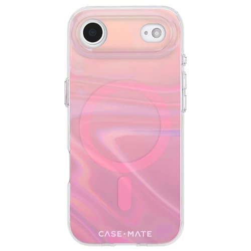 Case-Mate Soap Bubble iPhone Air Case [Compatible with MagSafe] - Stylish Phone Case for Women with 12ft Drop Protection - Premium Magnetic Cover for iPhone Air - Peach Iridescent