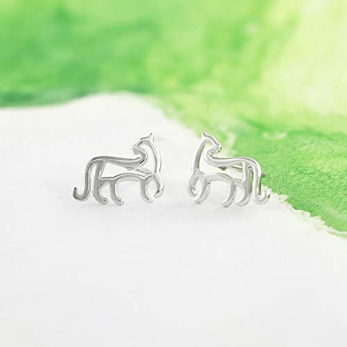 Boma Jewelry Sterling Silver Cat Stud Earrings3