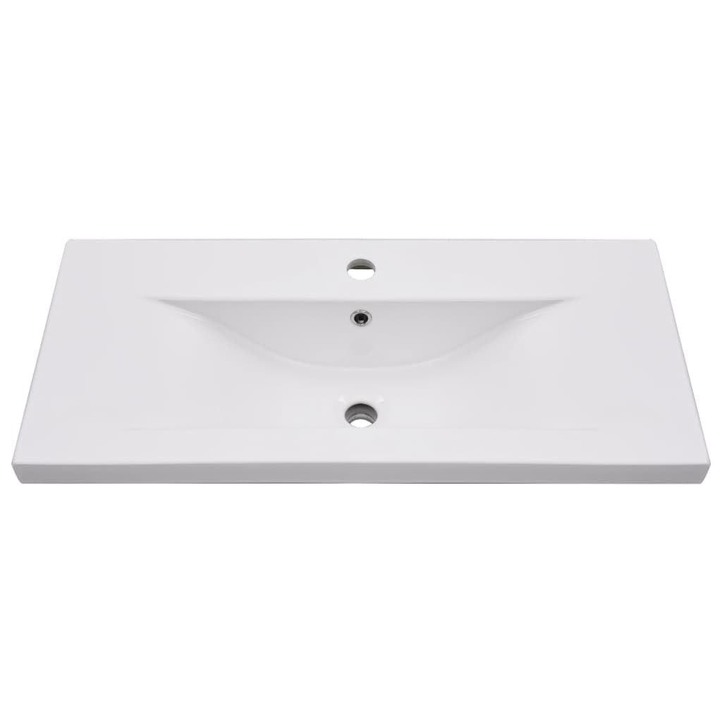 vidaXL Lavabo Encastré Lave-Mains Encastré Vasque à Poser Vasque à Monter Salle de Bain Salle d'Eau Cabine de Toilettes 81x39,5x18,55 cm Céramique Blanc