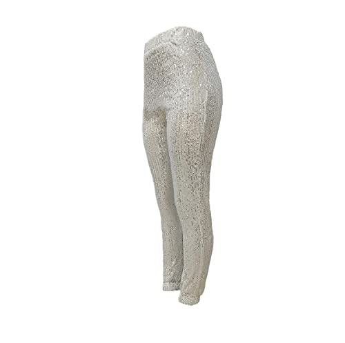 Xzbailisha XZZ4892-SILVER 1-M Women’S Sequins Pants Sexy Glitter Stretch Waistband Loose Casual Club Trousers thumb #5
