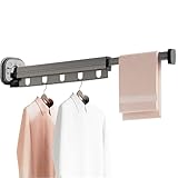 Kleidertrockner-Rack – einziehbares Waschraum-Rack | Faltbares Wäschesaal-Rack | Starkes Absaugen Kleiderbügel-Rack | Kleiderbügel-Gestell aus Aluminium | Po