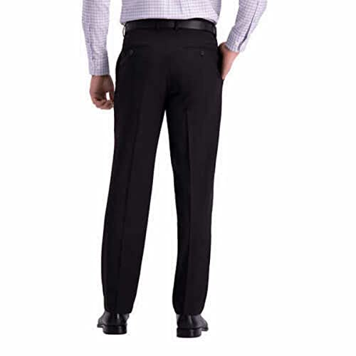 Haggar Men's Comfort Performance Stretch Straight Fit Pant with Super Flex Waistband (40W x 32L, Black)3