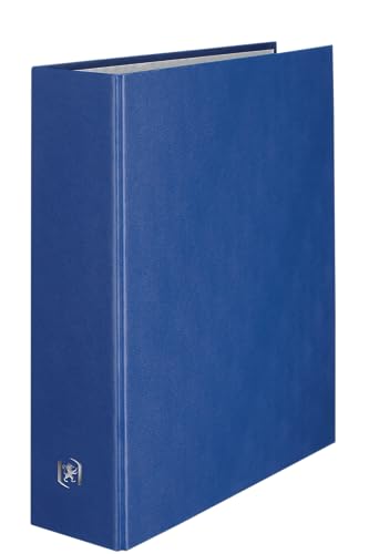 OXFORD - Archivador para tarjetas (10 unidades, A4XL, lomo 80 mm, 4 anillas en D, cubierta de PVC, relleno de PVC, color azul marino