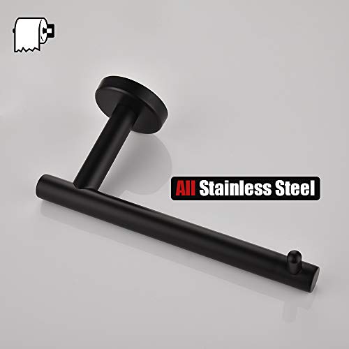 Jqk Black Toilet Paper Holder, 5 Inch 304 Stainless Steel Thick 0.8Mm Tissue Paper Dispenser, Matte Black Wall Mount, Tph100-Pb #TOP7