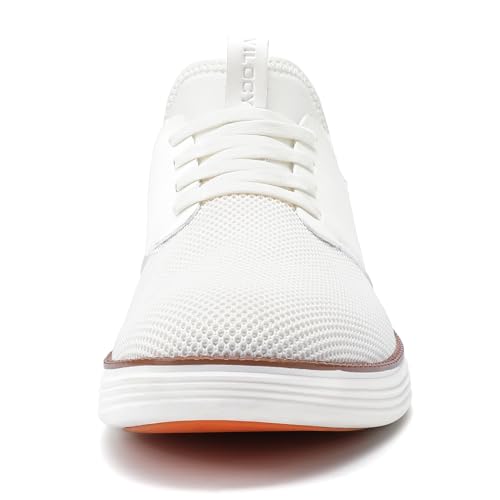 VILOCY Mens Slip On Casual Dress Shoes Hands Free Fashion Sneakers Mesh Tennis Walking Shoes Comfortable Work Shoes Breathable Lightweight Non Slip White,EU42 by VILOCY - Used condition - Image 2