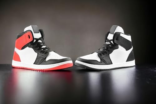 Tênis botinha cano alto jordan retro 1 preto branco (36)