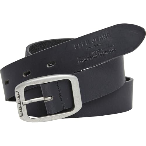 Pepe Jeans Herren Floyd Gürtel, Schwarz (Schwarz), 85 cm