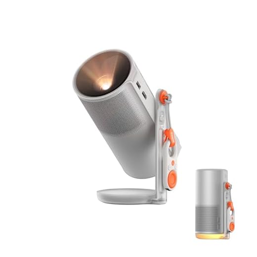 XGIMI MoGo 4 Mini Beamer mit Akku – Smart Outdoor Heimkino mit Google TV & Netflix, 360° Ständer, 2,5h Laufzeit, 2×6W Harman Kardon, inkl. magnetischem Filter