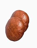 QAWACH Lambskin Round Leather Pillow Cover - Sofa Cushion Case - Decorative Circular Cushion Throw C