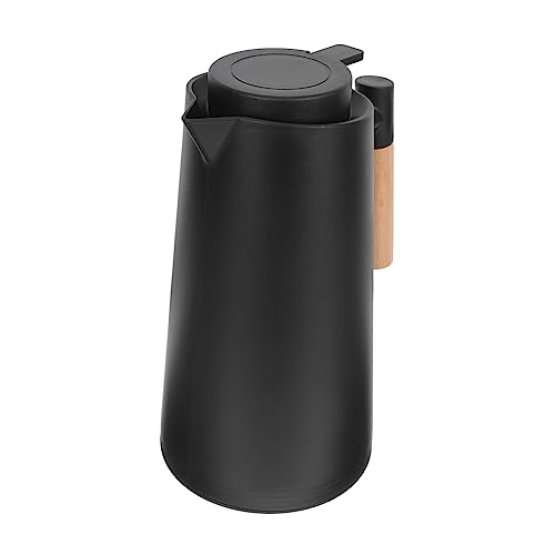 Gatuida Jarra térmica botella de agua tetera portátil delgado térmico tetera térmica jarra termica para cafe jarra termica para bebidas calientes jarra de café aislada Vidrio Negro