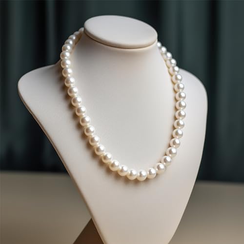 AOOVOO Pearl Necklace Set for Women, 8mm Round Shell Pearl Includes Stunning Bracelet and Dangle Earrings 3 Piece Jewelry, Birthday Christmas Gift for Mom Wife Sister Best Friend, Gift Box3