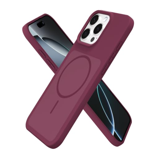 Coque iPhone 16 Pro bordeaux en silicone gel souple et mat