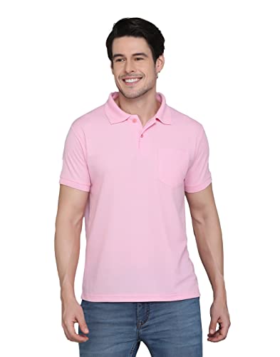 Image of INKKR Men's Polo Neck Half Sleeve Cotton Blend Regular Fit T-Shirt With Pocket