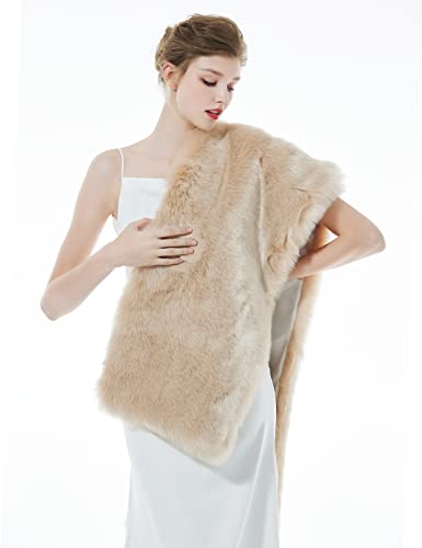 Faux fur Shawl Wrap for Wedding Women Shrug Bridal Stole Winter Cover Up Bridesmaids Cape4