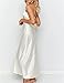 Realtix Satin Silk Backless Tube Tops Maxi Dress for Women Low Back Hollow Out Elegant Strapless Long Dresses White