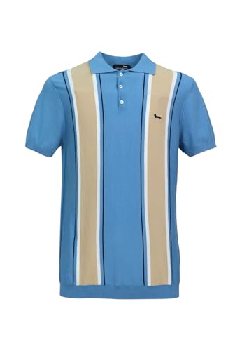 Polo manches courtes Harmont & Blaine HRQ856031075 en coton bleu pour homme