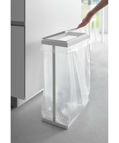 Yamazaki soporte para bolsa de basura con tapa 45 L blanco miniatura 7