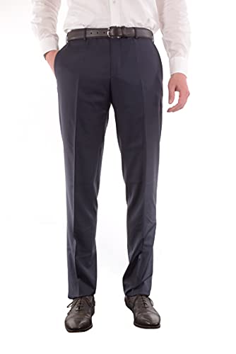 Zanella Platinum Parker Tasmanian Super 150's Wool Men Trousers - Modern Fit Flat Front Dress Pants