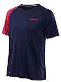 babolat bekleidung  Babolat Performance Crew Neck Tee Herren Black/Salsa (M)