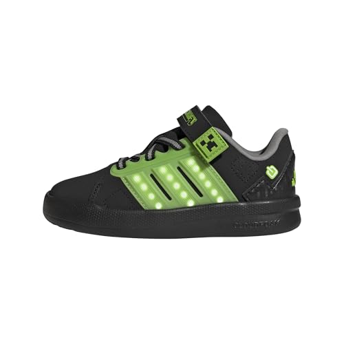 adidas Unisex-Kids Minecraft Lightorama Court Black/White/Solid Grey 12