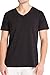 Fishers Finery Men's Tagless V Neck Comfort Stretch Undershirt (Black, M 2pk)