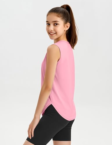 Image of JOCMIC Girls Tank Tops Quick Dry Athletic Sleeveless Shirts UPF50+