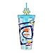 Silver Buffalo Disney Pixar Inside Out 2 Featuring Riley's Emotions Anxiety, Anger, Joy, Fear, Sadness, and Disgust Iridescent Plastic Cold Cup with Lid and Straw Topper, 24 Ounces