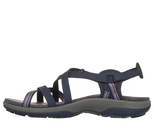 Skechers Sandales Plates Reggae Slim Sun Array pour Femme, Bleu Marine, 37