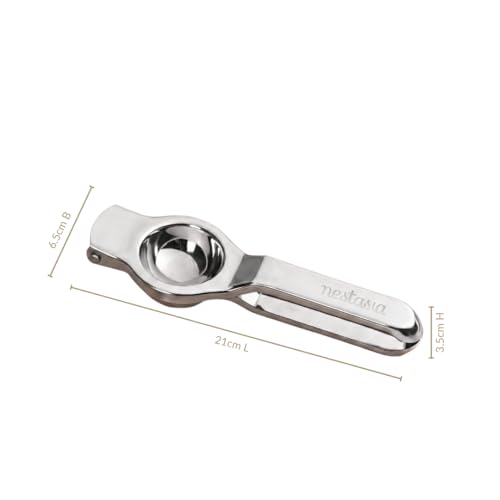 Image of Nestasia Stainless Steel Lemon Squeezer With Bottle Opener - Rust Resistant Hand-Press Manual Lime Juice Extractor | Durable Food-Safe Nimbu Squeezer & Presser - Ideal for Kitchen & Bar Use