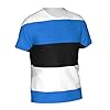 Flag of Estonia Modern Fit T-Shirt for Men Comfortable Round Neck Short Sleeve Casual Wear Soft Travel Clothing Black #3